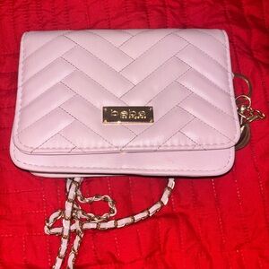 Bebe Light Pink Chevron Crossbody Bag
